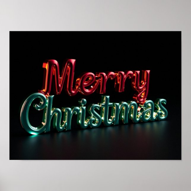 Merry Christmas Luxury Typography Poster Paper H05 (Vorne)