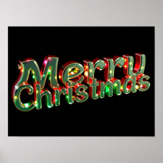 Merry Christmas Luxury Typography Poster Paper H09