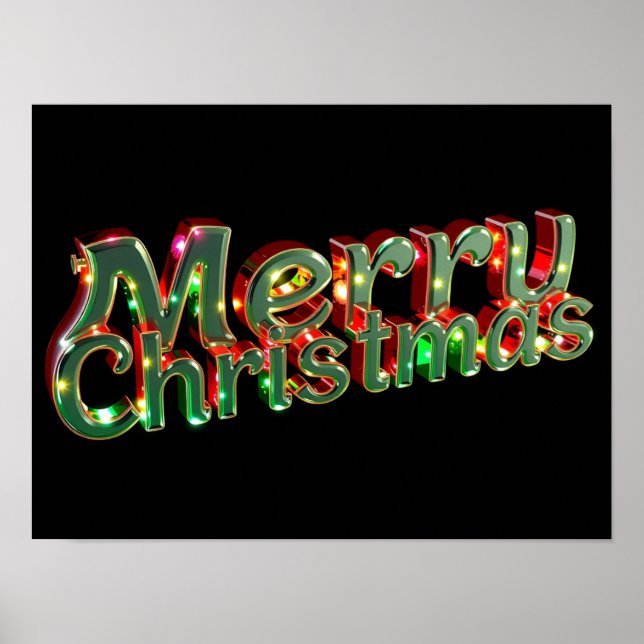 Merry Christmas Luxury Typography Poster Paper H09 (Vorne)