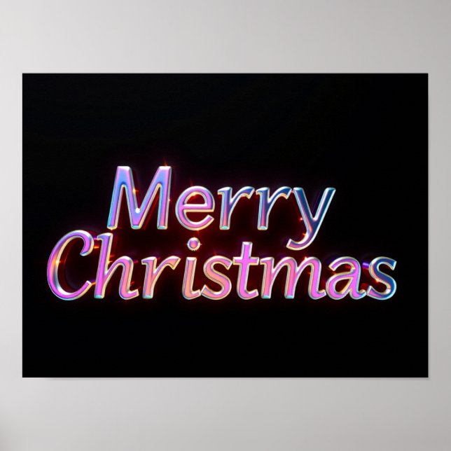 Merry Christmas Luxury Typography Poster Paper H14 (Vorne)