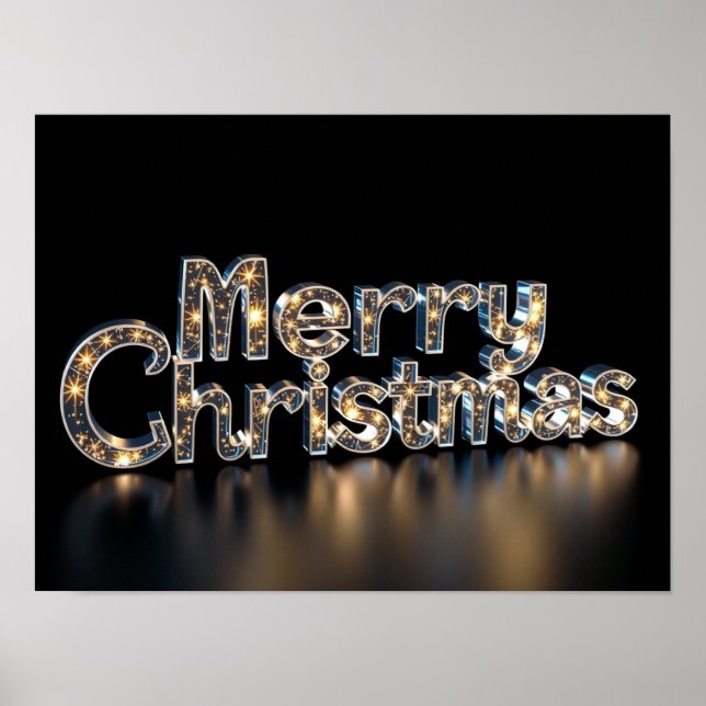 Merry Christmas Luxury Typography Poster Paper H15 (Vorne)