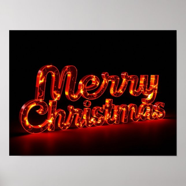 Merry Christmas Luxury Typography Poster Paper H17 (Vorne)