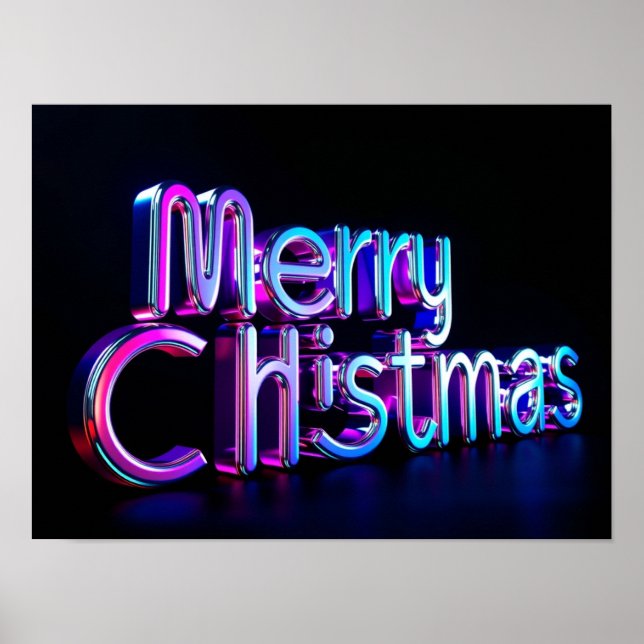 Merry Christmas Luxury Typography Poster Paper H19 (Vorne)