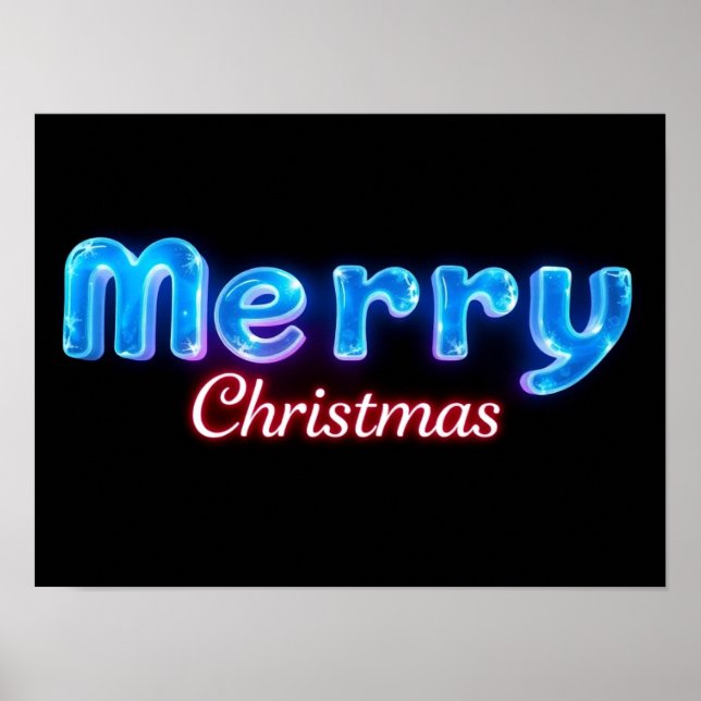 Merry Christmas Luxury Typography Poster Paper H22 (Vorne)