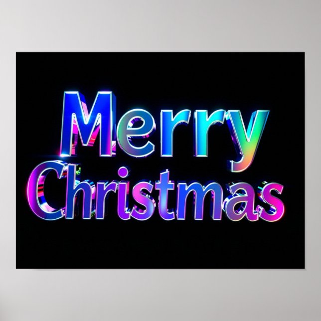 Merry Christmas Luxury Typography Poster Paper H25 (Vorne)