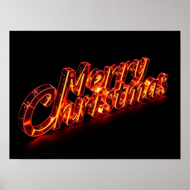 Merry Christmas Luxury Typography Poster Paper H28 (Vorne)