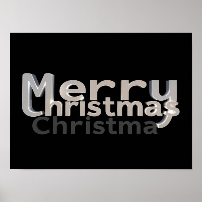 Merry Christmas Luxury Typography Poster Paper H32 (Vorne)