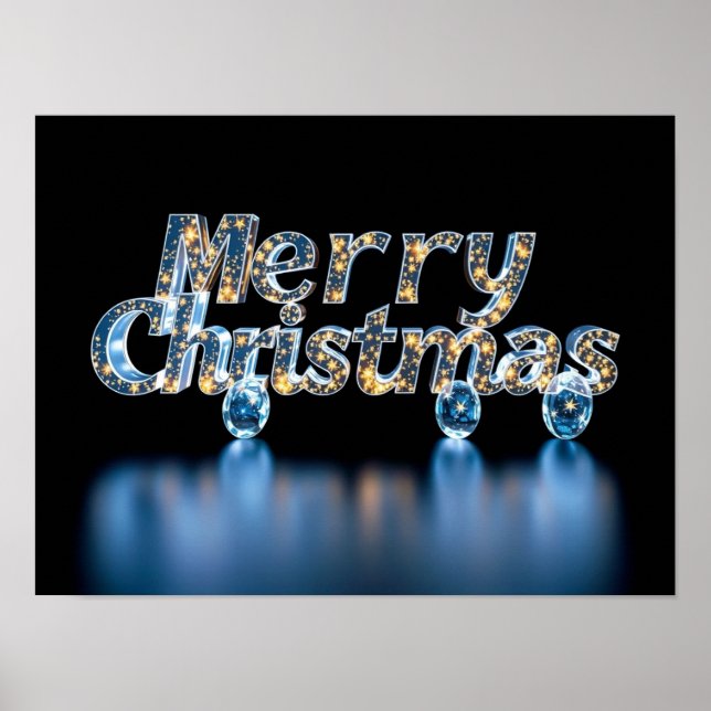 Merry Christmas Luxury Typography Poster Paper H34 (Vorne)