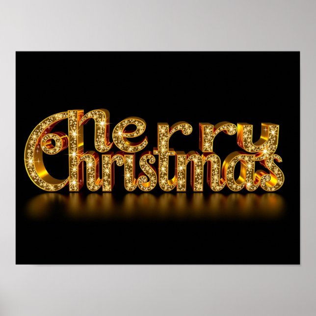 Merry Christmas Luxury Typography Poster Paper H49 (Vorne)