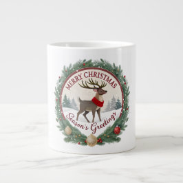 Merry Christmas –Majestic Winter Reindeer 🦌 Jumbo-Tasse