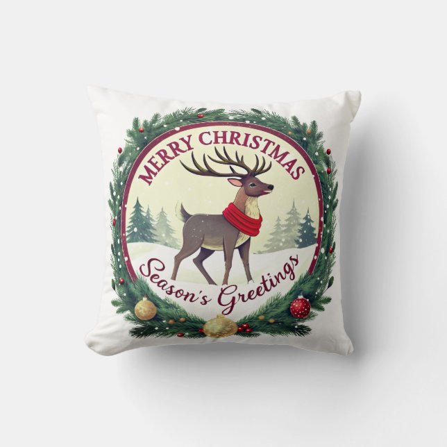 Merry Christmas –Majestic Winter Reindeer 🦌 Kissen (Vorderseite)