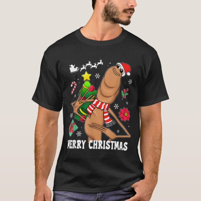 Merry Christmas Marcus The Worm Funny Unhinged Mem T-Shirt (Vorderseite)