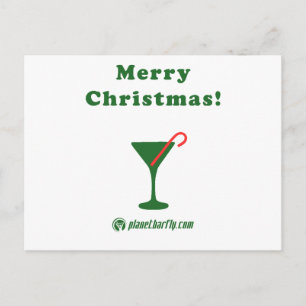 Merry Christmas Martini with Candy Cane Feiertagspostkarte