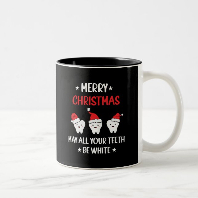 Merry Christmas - May All Your Teeth Be White Zweifarbige Tasse (Rechts)