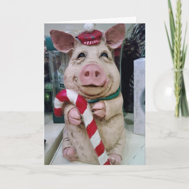 MERRY CHRISTMAS MEINE KLEINE PIGGY FEIERTAGSKARTE (Vorderseite)