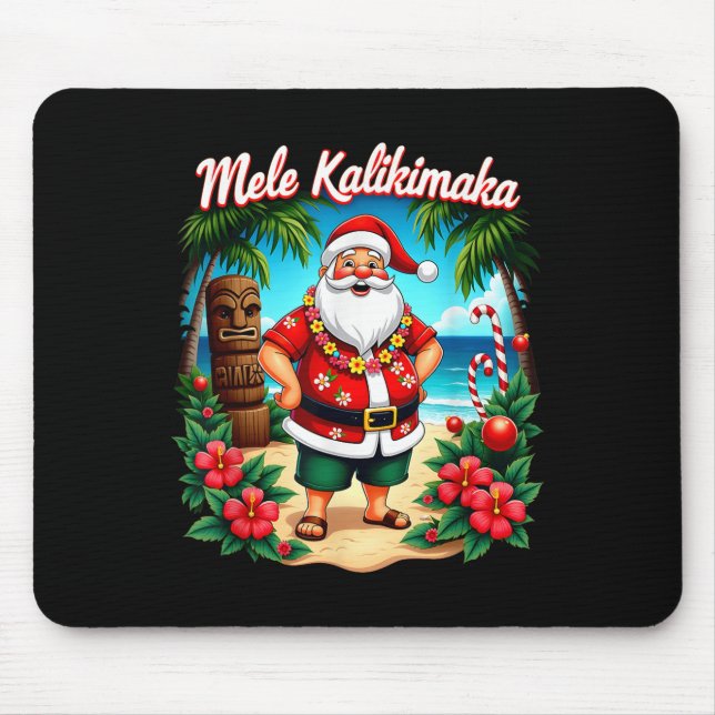 Merry Christmas Mele Kalikimaka Trocal Hawaiian Sa Mousepad (Vorne)