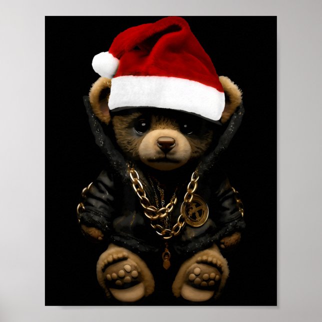 Merry Christmas Merry 2025 Teddy Fashion Rap Teddy Poster (Vorne)