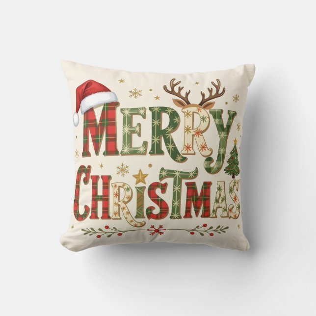 Merry Christmas minimal chic Kissen (Vorderseite)