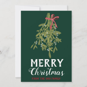 MERRY CHRISTMAS Mistletoe Botanical Handmade Custo Karte