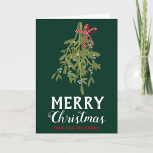 MERRY CHRISTMAS Mistletoe Botanical Handmade Custo Karte