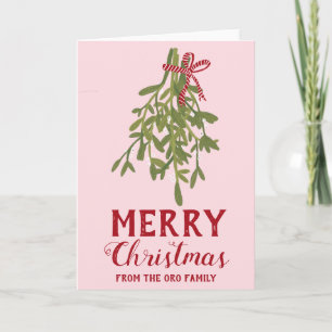 MERRY CHRISTMAS Mistletoe Botanical Handmade Karte