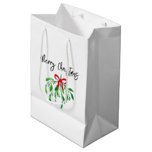MERRY CHRISTMAS Mistletoe Kiss Festivals Urlaub Sp Mittlere Geschenktüte