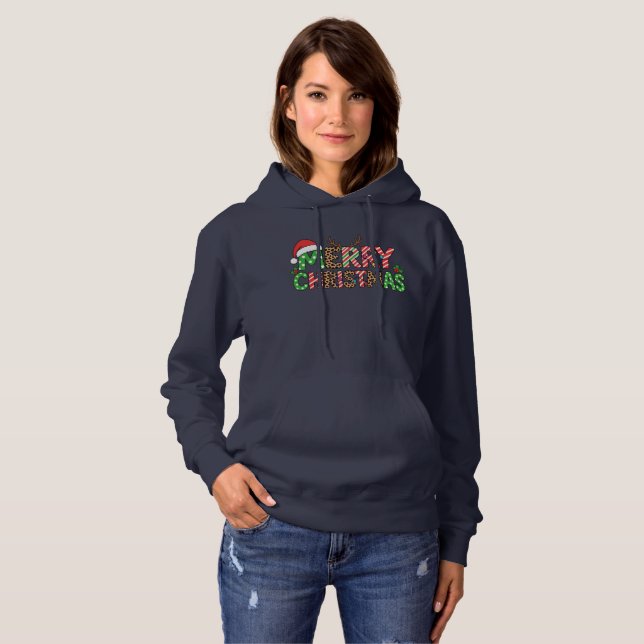Merry Christmas Mixed Patterns Hoodie (Vorne ganz)