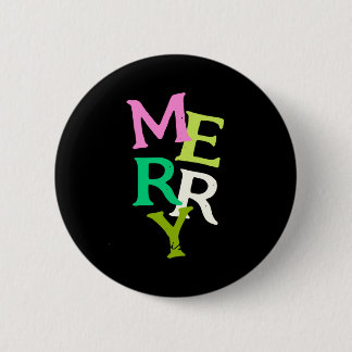 Merry Christmas Modern Bright Holiday  Button