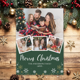 Merry Christmas Modern Photo Family Einladung