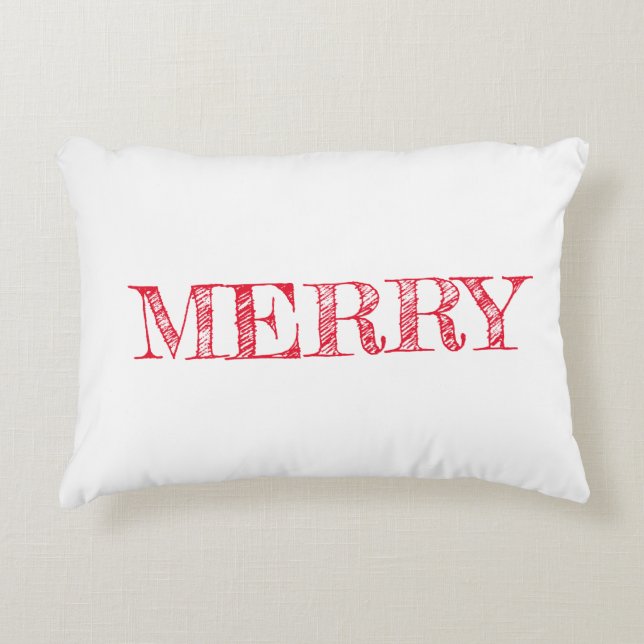 MERRY Christmas Modern Text Holiday Fun Dekokissen (Vorderseite)
