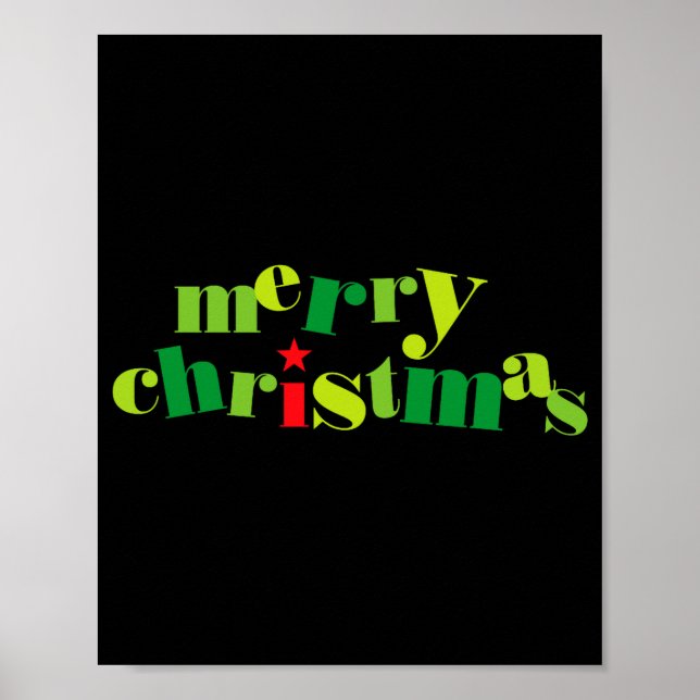 Merry Christmas Modern Tygraphy _1  Poster (Vorne)
