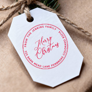 MERRY CHRISTMAS Moderne Rücksendeadresse von Skrip Permastempel