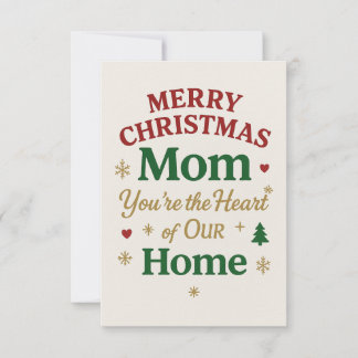Merry Christmas Mom Card Dankeskarte