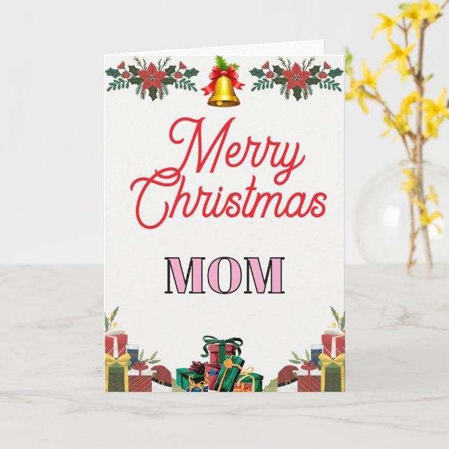 Merry Christmas MOM Folded Greeting Card Karte (Gelbe Blume)