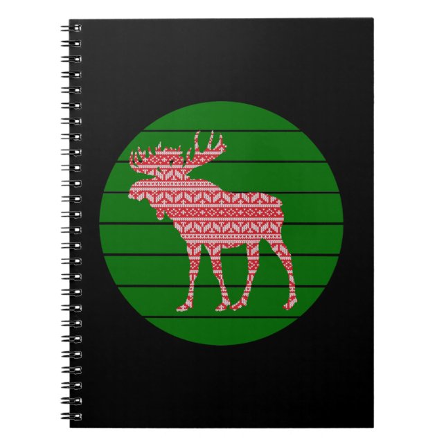 MERRY CHRISTMAS MOOSE DEER NOTIZBLOCK (Vorderseite)