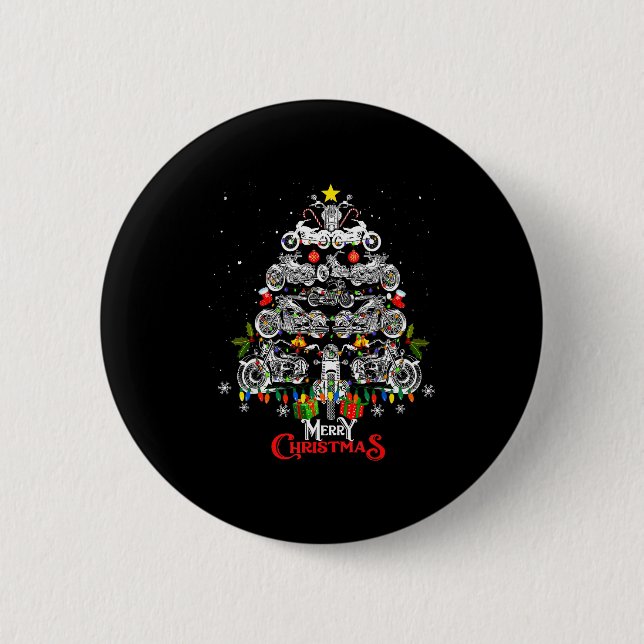 Merry Christmas Motorcycle Tree Christmas Lights B Button (Vorderseite)