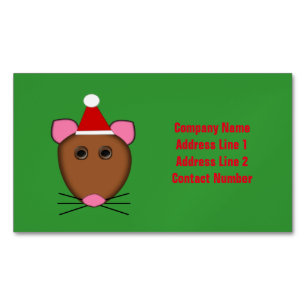 Merry Christmas Mouse Custom Business Cards Magnetische Visitenkarte