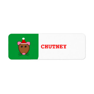 Merry Christmas Mouse Custom Food Labels