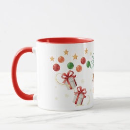 Merry Christmas Mug – Santa & Flying Reindeer Tasse