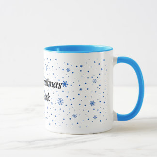 Merry Christmas mug with blue snowflakes Tasse