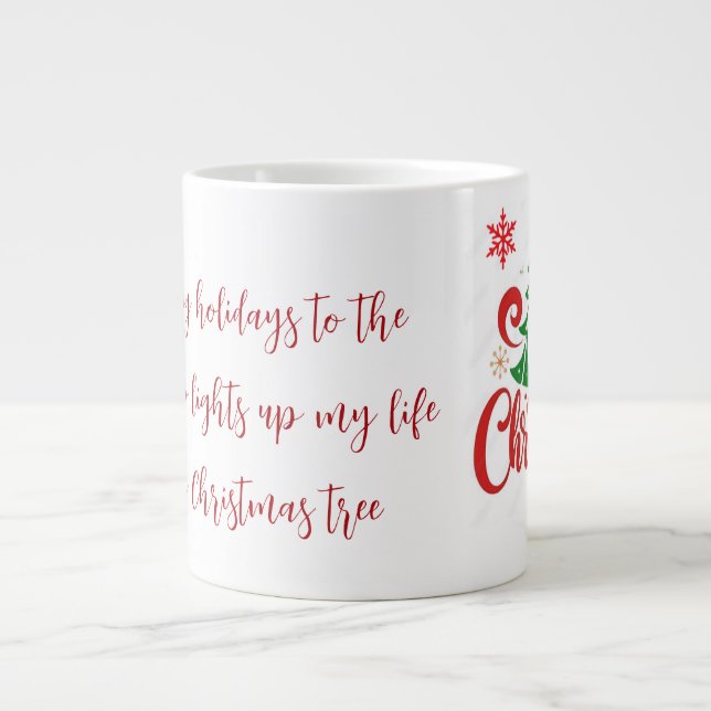 Merry Christmas Mug with Romantic Quote Jumbo-Tasse (Vorderseite)