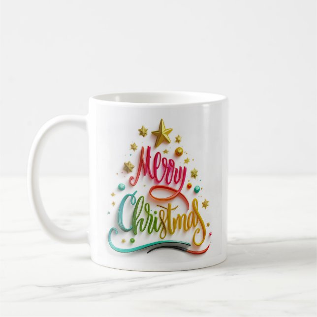 Merry Christmas Multi Coloured  Mug Kaffeetasse (Links)
