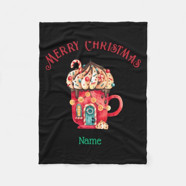 Merry Christmas Name Sweets House Youth Xs Xl  Fleecedecke (Vorderseite)