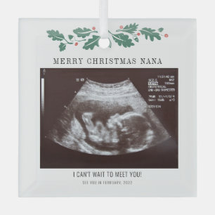 Merry Christmas Nana Pregnancy Ultrasound Foto Ornament Aus Glas