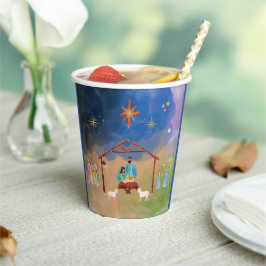 MERRY CHRISTMAS NATIVITY PAPIER CUPS PAPPBECHER