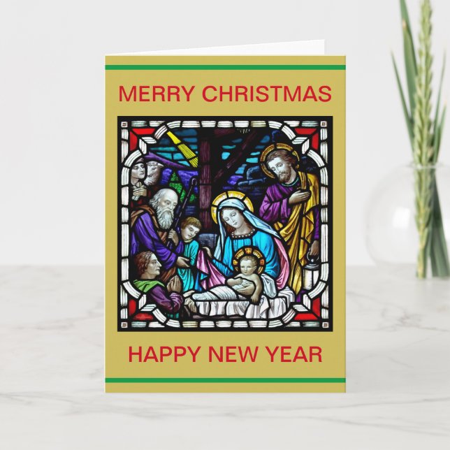 MERRY CHRISTMAS NATIVITY SCENE KARTE (Vorderseite)