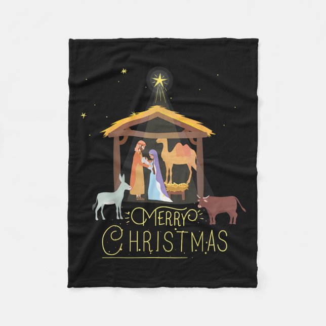 Merry Christmas - Nativity Scene North Star - Baby Fleecedecke (Vorderseite)
