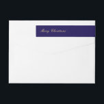 Merry Christmas Navy Blue Wrap-Around Label<br><div class="desc">Mit einem tiefen marineblauen Hintergrund und elegantem Design zum Thema Urlaub, ist dieses Label der ideale Begleiter, um Ihren saisonalen Mailings ein stilvolles, einheitliches Aussehen zu verleihen. Ideal, um Umschläge oder Geschenke zu umhüllen, schafft es eine einzigartige, berufliche Touch, die Freunde, Verwandte und Verwandte beeindruckt. Machen Sie Ihren Urlaub Grüße...</div>