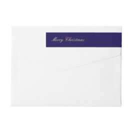 Merry Christmas Navy Blue Wrap-Around Label