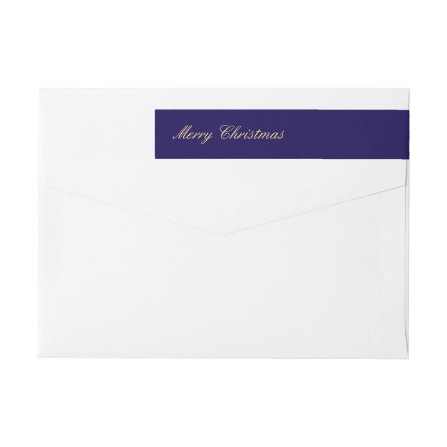 Merry Christmas Navy Blue Wrap-Around Label (Rückseite)